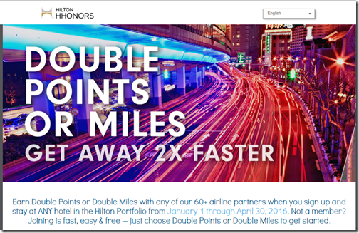 HHonors Double Points or Miles 2016-Q1