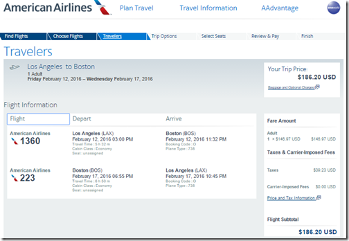 LAX-BOS AA $186 Feb12-17