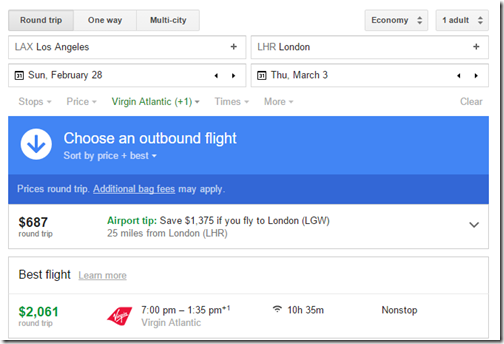 LAX-LHR Feb 28-mar3 $2,061