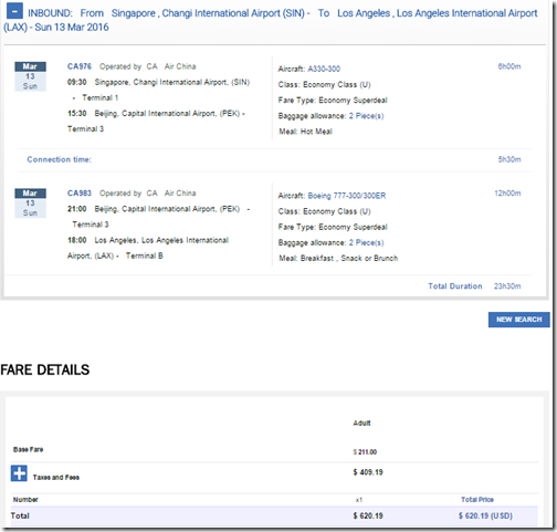 LAX-SIN AC-2 $620