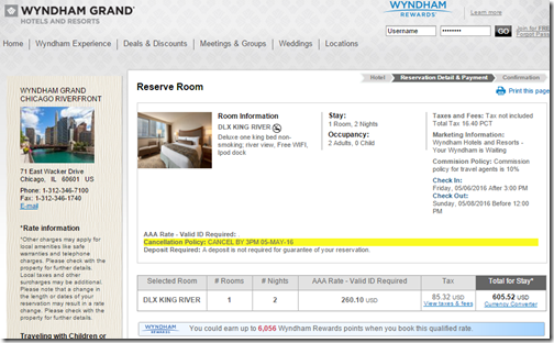 Wyndham Grand Chicago Riverfront AAA rate