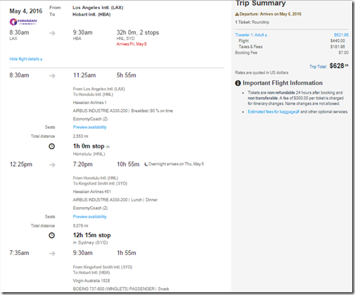 LAX-HBA $628 -1