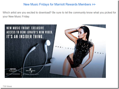 Marriott Rewards Insiders New Music Friday