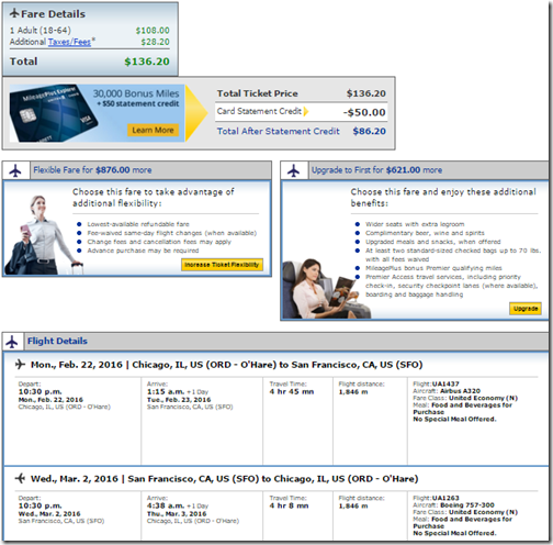 ORD-SFO UA $136 Feb 22-Mar2