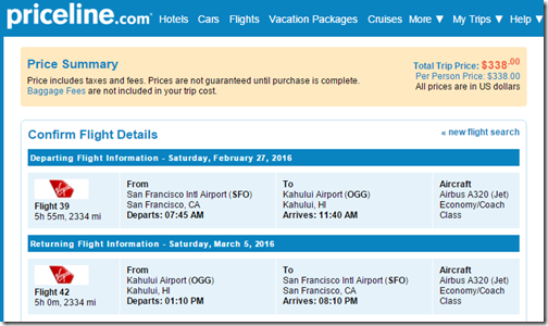 SFO-OGG VX $338 Feb 27-mar5