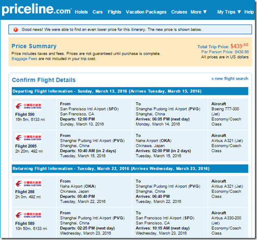 SFO-OKA China Eastern $440 Mar 13-22