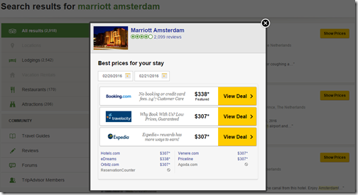 Tripadvisor Marriott msterdam Instant Booking