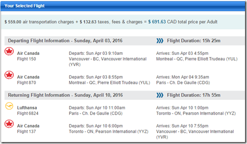 YVR-CDG AC $692 CAD-$498 USD