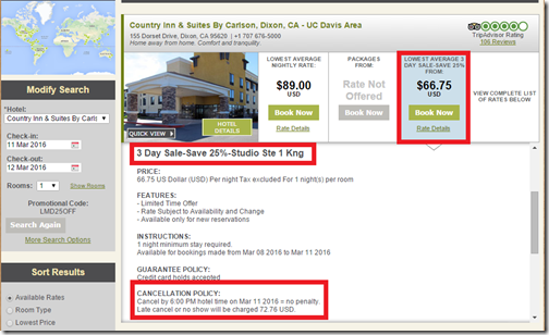 Country Inn Dixon 3-Day Sale rate