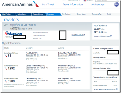 FRA-LAX AAdvantage First 62,500 $115 Dec31