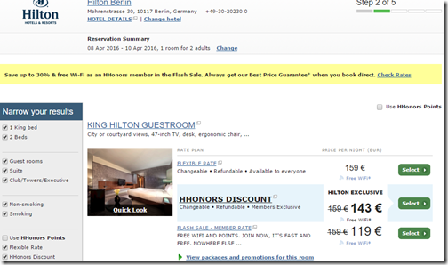 Hilton Berlin rates