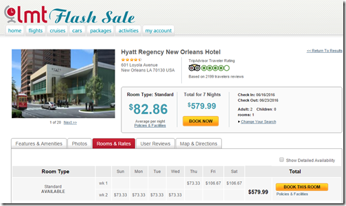 Hyatt Regency NO LMT Flash Sale