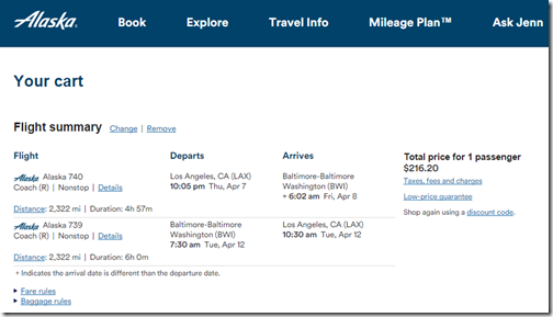LAX-BWI $216 AS Apr7-12
