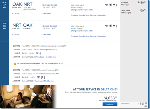 OAK-NRT DL $550 May2-10