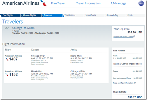 ORD-MIA $96 AA Apr12-20