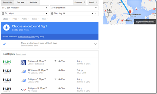 SFO-ARN Google Flights Jul8-14