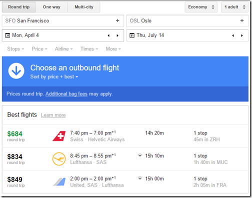 SFO-OSL LX $684 Apr 4- Jul14