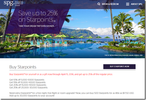 Starpoints buy points 25% by Apr15-16