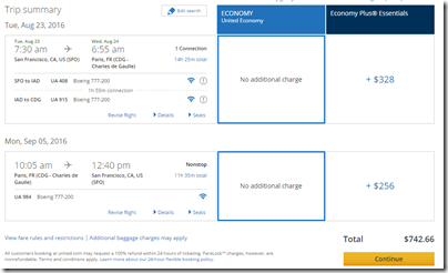 SFO-CDG $743 United Aug23-Sep5