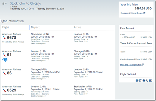 ARN-ORD $598 AA ticket Jul21-Sep6