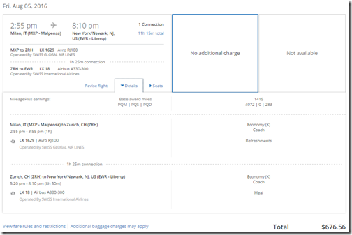 EWR-MXP $676 UA-2 July 24-Aug5