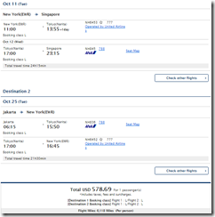 EWR-SIN-JKT-EWR $579 ANA Oct 11-25