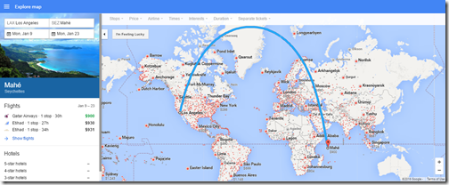 Google Flights Mahe map