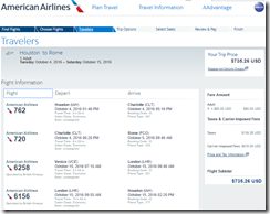 IAH-FCO-VCE-IAH $735 AA Oct 4-15