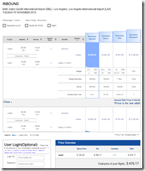 LAX-DEL $476 Air China Display