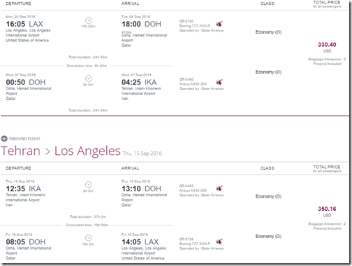 LAX-IKA Tehran $681 Sep 7-15