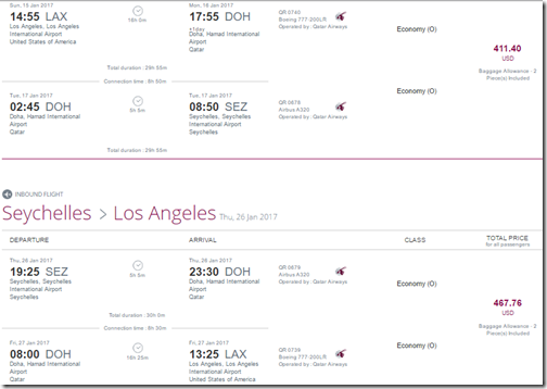 LAX-SEZ Qatar $879