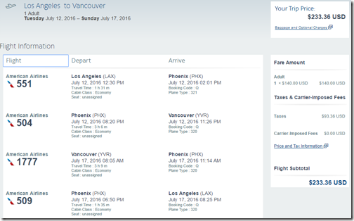 LAX-YVR $234 AA Jul12-17