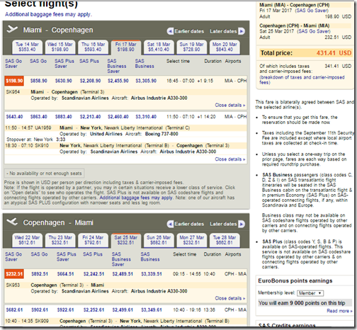 MIA-CPH SAS $431 Mar 17-Mar 25