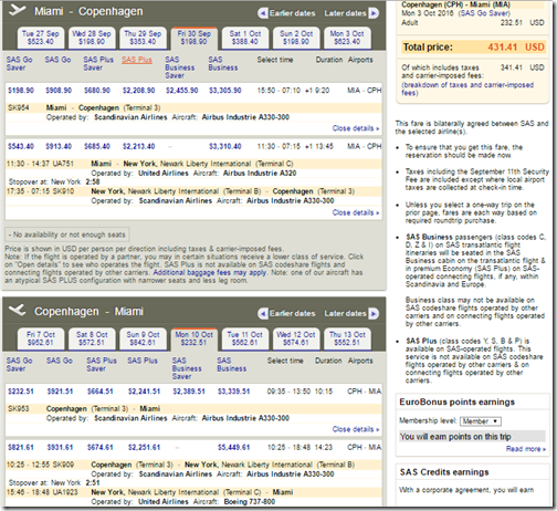 MIA-CPH SAS $431 Sep 30-Oct10