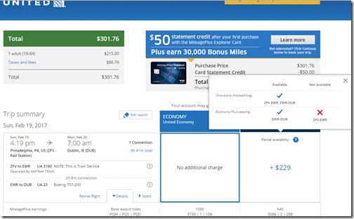 PHL-DUB $302 UA-1 Feb 19-27