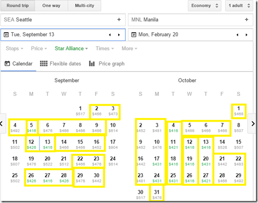SEA-MNL Google calendar Sep-Oct