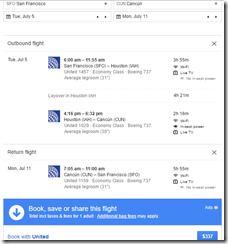 SFO-CUN $337 UA Jul5-11