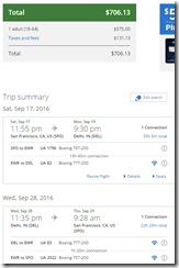 SFO-DEL $706 UA Sep 17-28