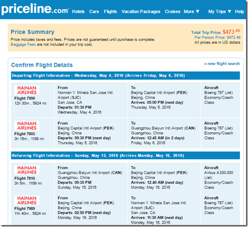 SJC-CAN $474 Hainan May 4-15