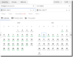 STR-MIA Google Fare Calendar June-July $523