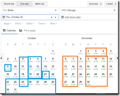 TXL-ORD $200 Air Berlin fare calendar Oct-Nov