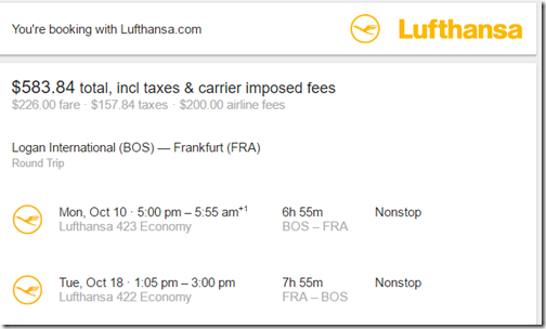 BOS-FRA $584 LH Oct