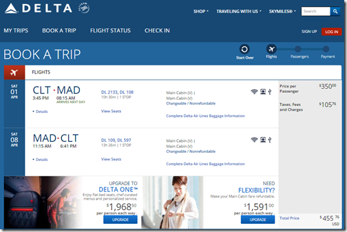 CLT-MAD $456 DL Apr1-8