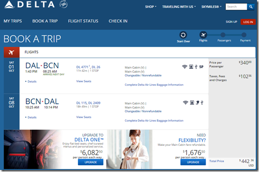 DAL-BCN $442 DL Oct1-8