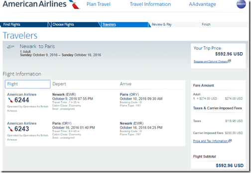 EWR-ORY AA $593