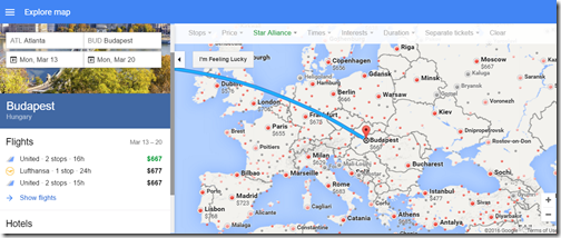 Google Flights ATL-EUrope Star Allaince Mar 7-14