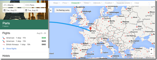 Google Flights ATL-Europe Aug 23-30 Oneworld
