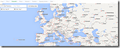 Google Flights LAX-Europe Oneworld fare map