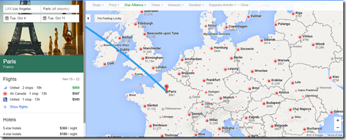 Google Flights LAX-Europe Star Oct 4-11 $800s