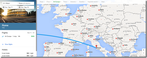 Google Flights MIA-Europe $600s Sep11-18